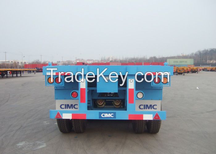 CIMC 20 ft flatbed trailer with iron stake 40 ft high bed semi trailer for container transportation