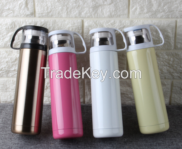 Coffee Thermos Vacuum Flask Stainless Steel Sport Water Bottle with Handle Vacuum Cup 