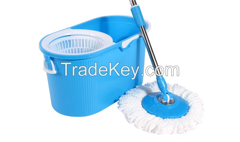 Magic Spin Mop - Easy Press Mop Bucket Set - 360° Rotation Push &amp;amp;amp; Pull - Liquid Drain Hole - Easy Wring with Reusable Mop Heads - Non Pedal