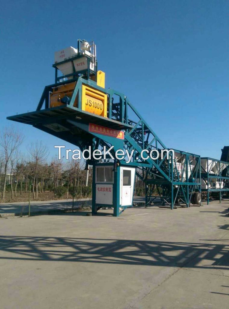 Easy Transportation Mobile Concrete Mixing Plant With Low Cost