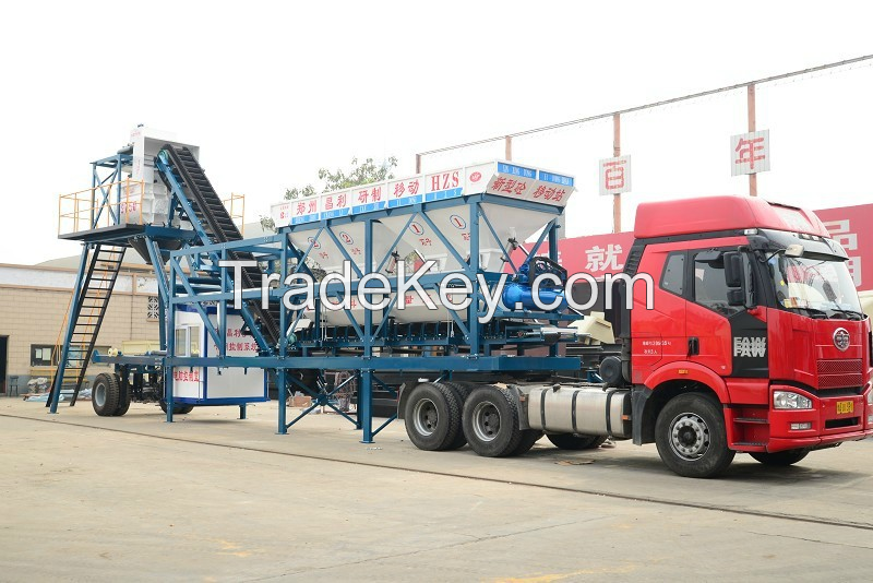 Large Capacity Mobile Concrete Batching Plant With Lifetime Sales Service