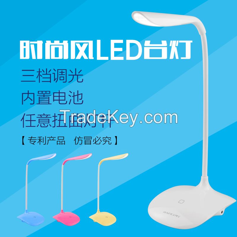 LED Desk Lamp Touch Switch Flexible LED Reading Lamp 3-level adjusted brightness Rechargeable LED Light.