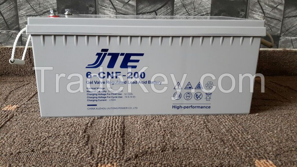 JTE Polymer gel Dry Maintenance free VRLA battery