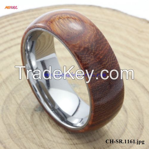 2017 HOT SELLING new product KOA WOOD INLAID TUNGSTEN RINGS