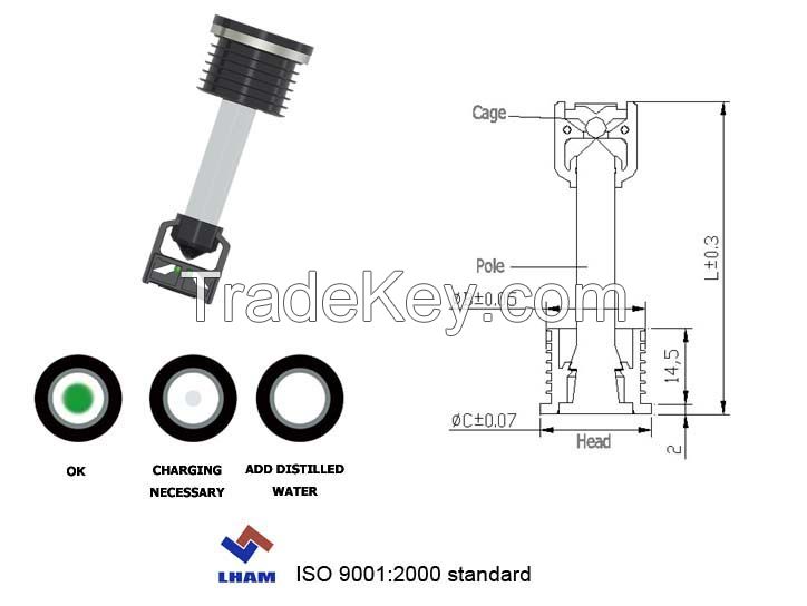 battery charge indicator for car battery with 1 balls B102