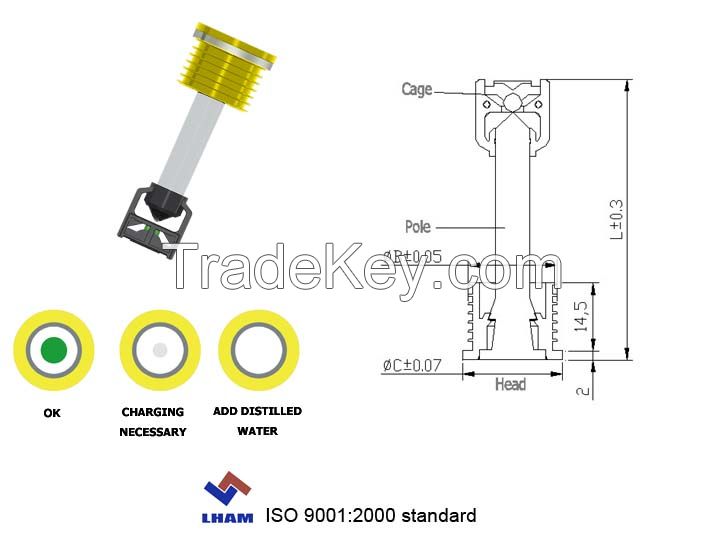 battery charge indicator for car battery with 1 balls B201