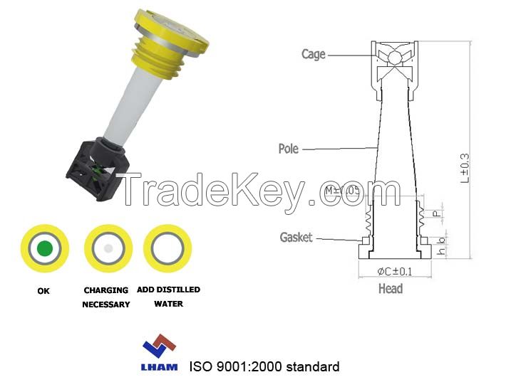 battery charge indicator for car battery with 1 balls A203