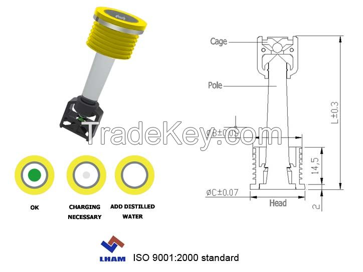 battery charge indicator for car battery with 1 balls B302