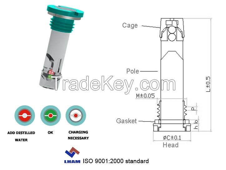 battery charge indicator for car battery with 2 balls A104