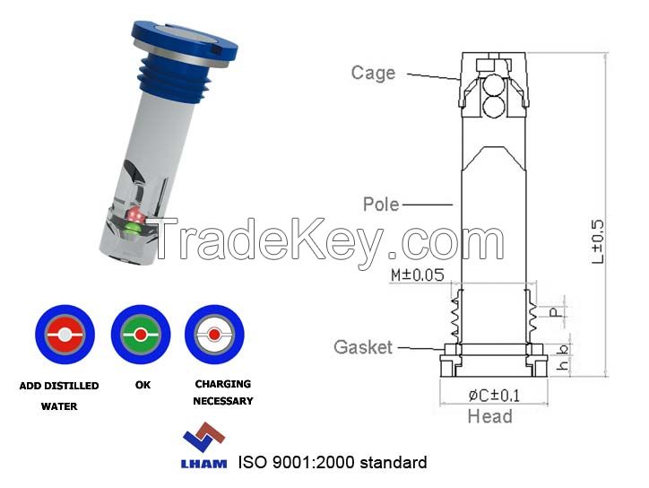 battery charge indicator for car battery with 2 balls A104