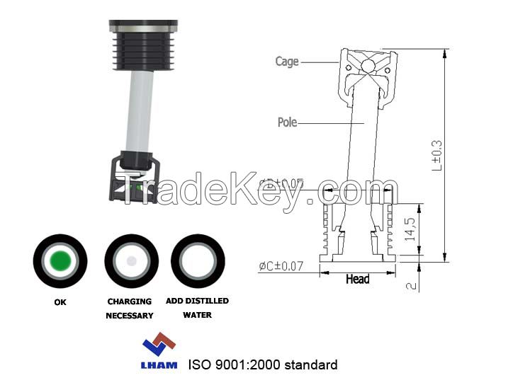 battery charge indicator for car battery with 1 balls B101