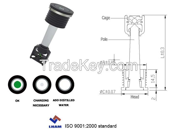 battery charge indicator for car battery with 1 balls B202