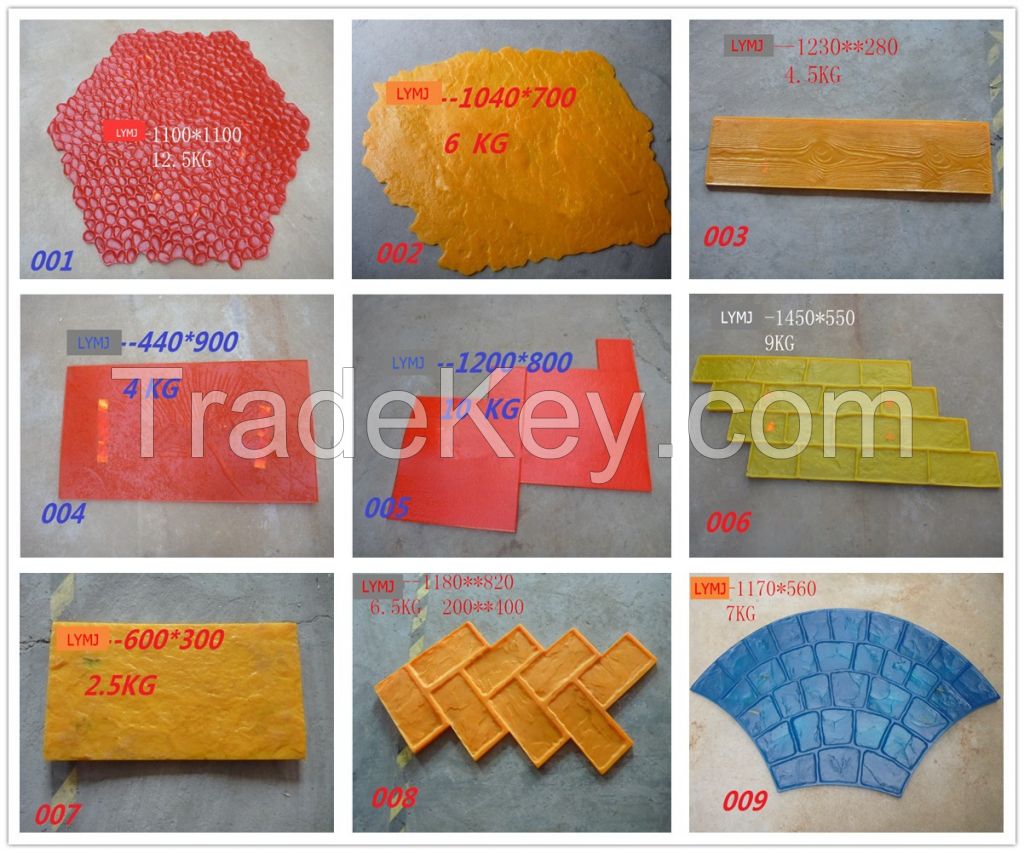 Decorative Rubber PU Concrete Stamp Mold Mould and Handles With Standa