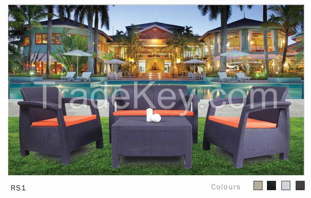 Plastic Rattan Set Sofa-Rs1