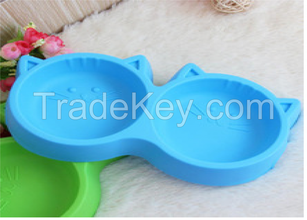 Silicone cat face pet bowl