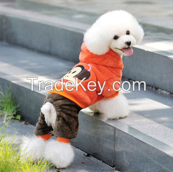 Velvet/cotton fashion warmy dog cloth for winter outdoor and decoration