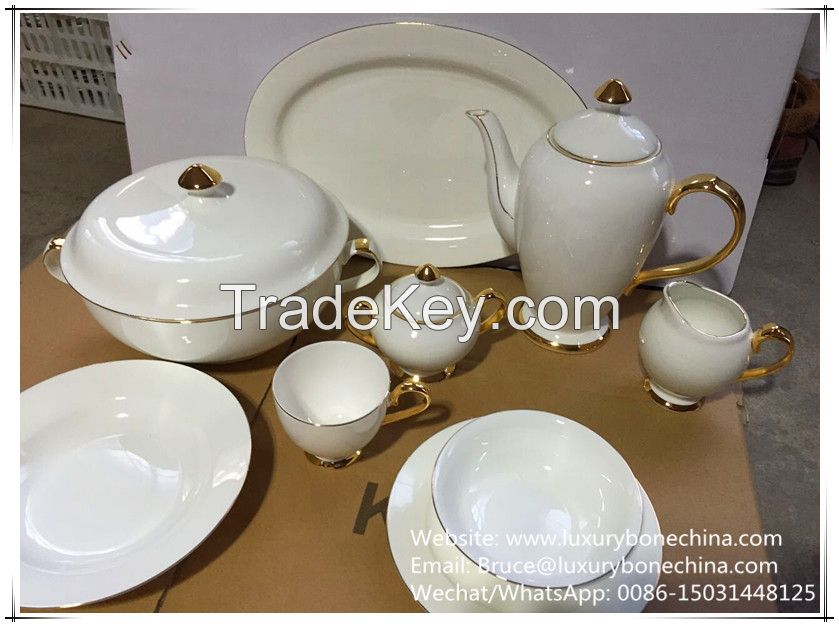 61pcs for 8 people fine bone china dinnerware dinner set hot selling in Pakistan