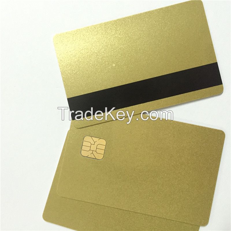 Sle4428 Chip Gold Card with Magnetic Stripe pvc blank smart card