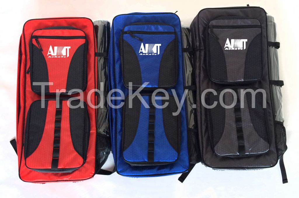 Honeycomb pattern backpack with plastic arrow tube and comfortable padded straps to carry recurve bow and arrow