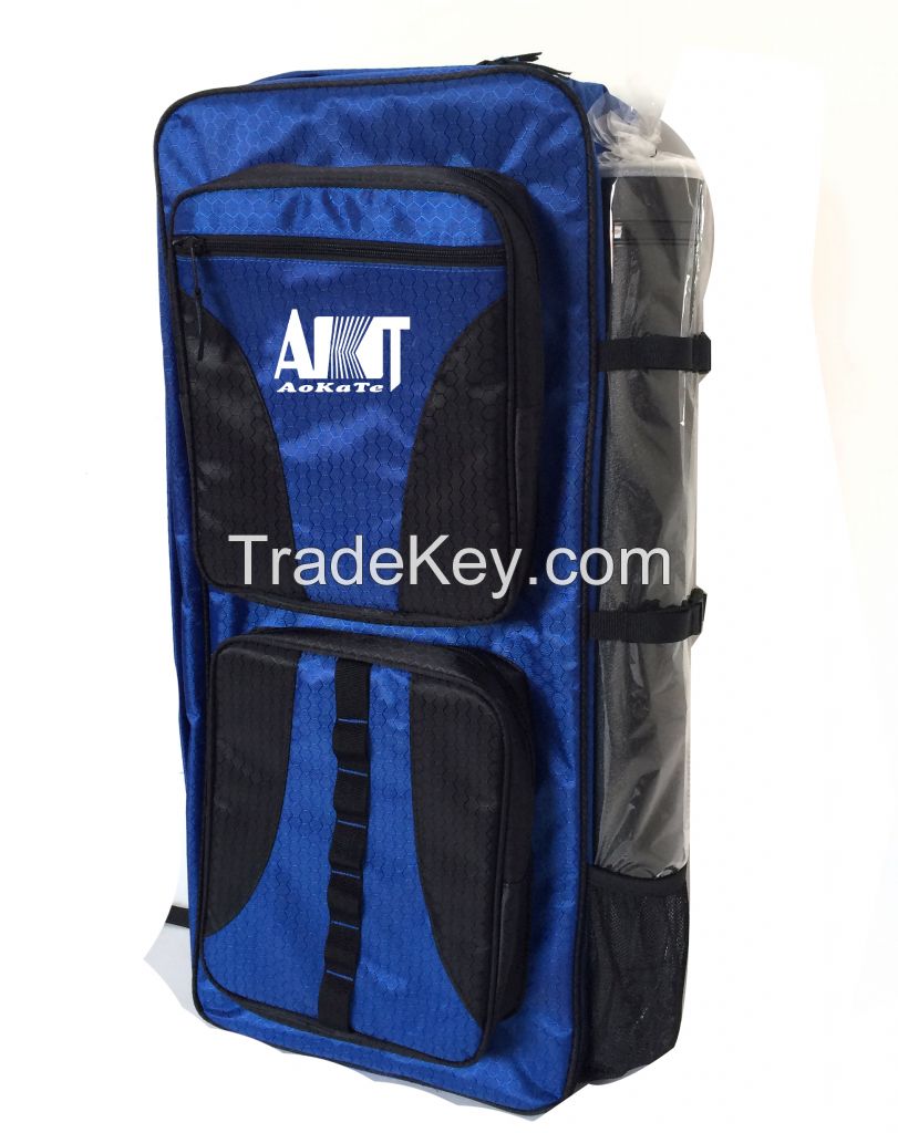 Honeycomb pattern backpack with plastic arrow tube and comfortable padded straps to carry recurve bow and arrow