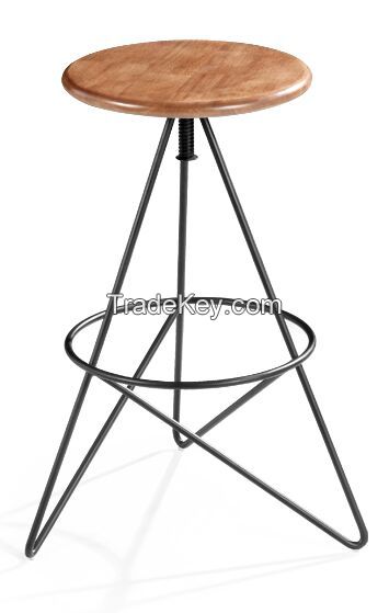 SHIMING FURNITURE MS-3227 black plastic seated bar stool