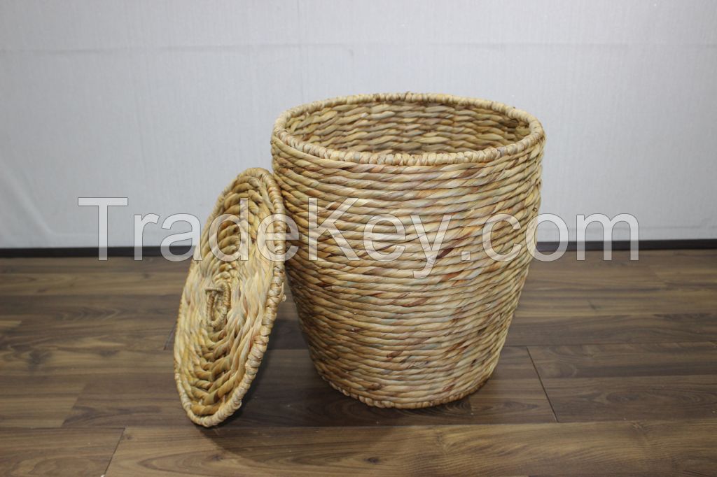 WATER HYACINTH LAUNDRY BASKET, HAMPER