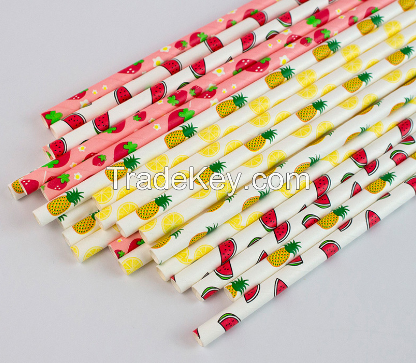 Decorative Paper Straws Summer Party Drinking Straws for Hawaiian Birthday Wedding Party Decoration