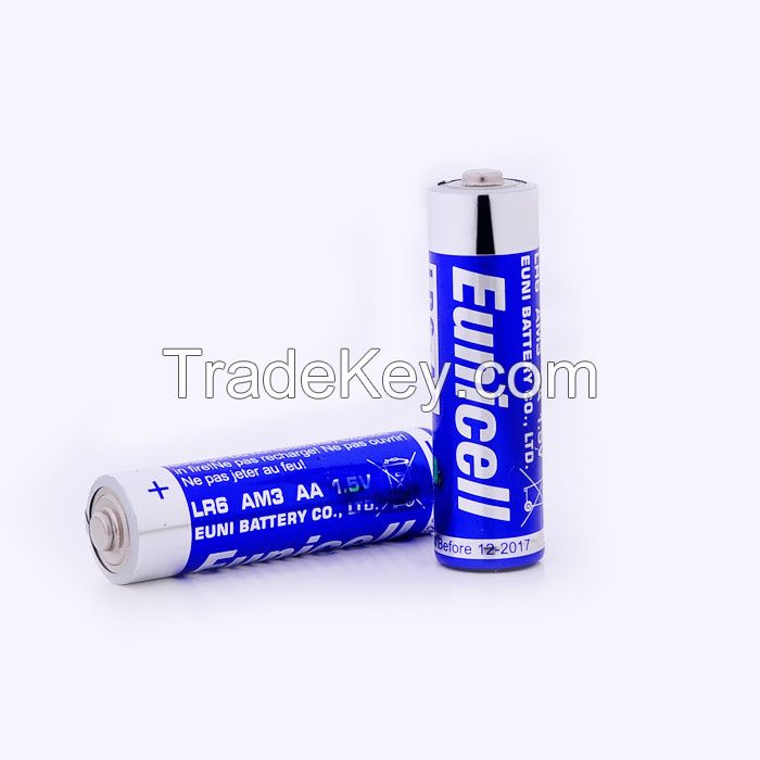 Best selling 1.5V AA  LR6 AM3 alkaline battery with CE RoHS SGS certifications