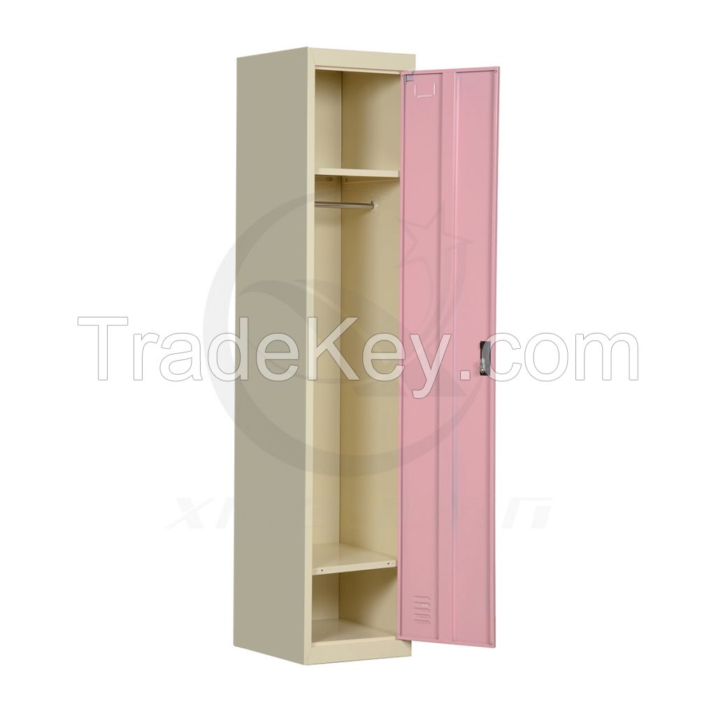 Lockable steel cabinet for dressing room with optional color