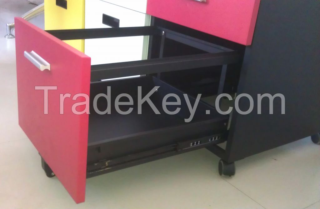 Mobile 3 drawer filing cabinet bedroom beside cabinet portable steel locker