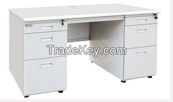 Luxury Fireproof MDF Top Office Desk with Metal Front Panel