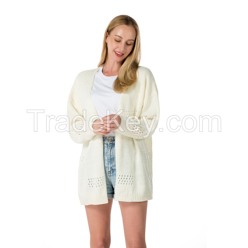 Open Front Crochet Kimono Boho Women's Cardigans Long Sleeve Lightweight Sweaters for Women