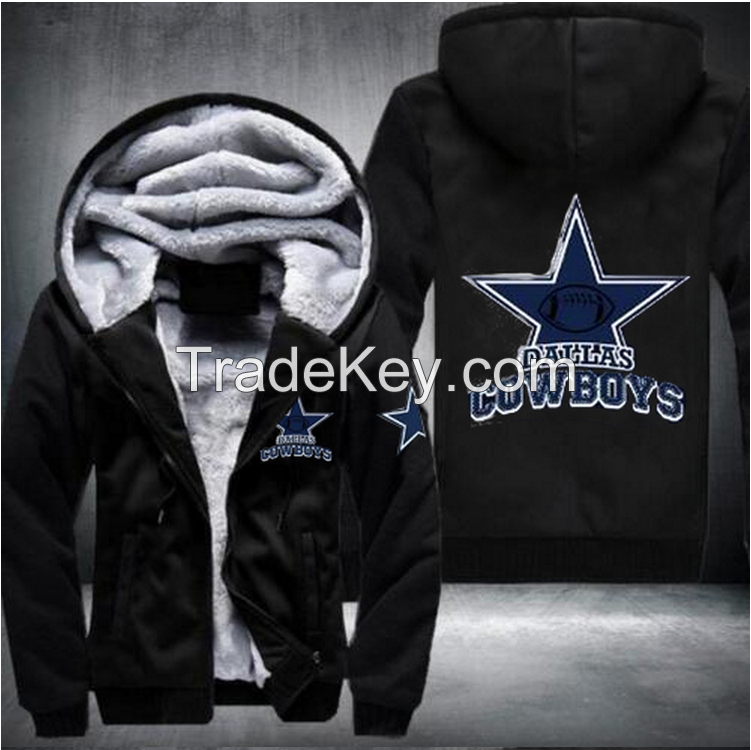 Cowboys Set Tracksuit Hoodies Hip Hop Men Tops Bottoms Thicken Zipper Fleece Sweatshirts Plus Size