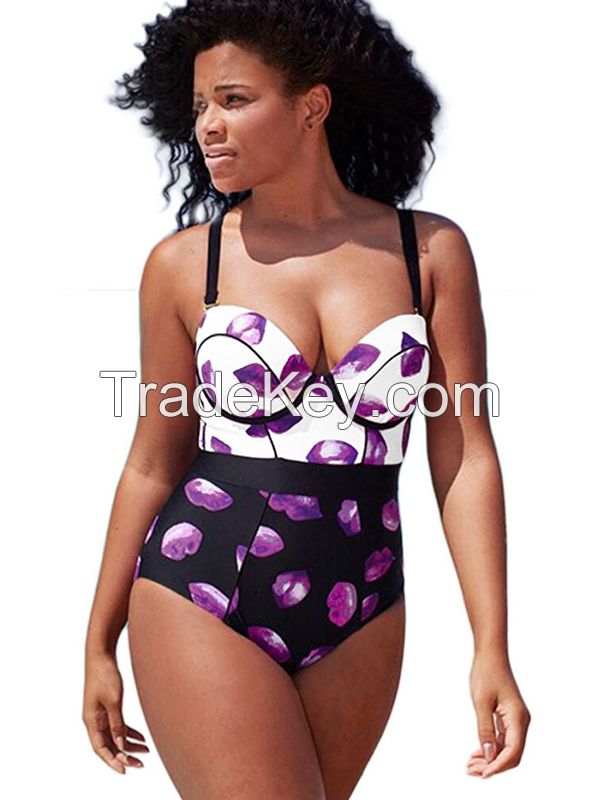 High Waist Lips Printed swimwear