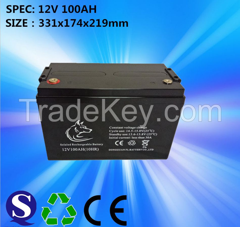 Solar Deep Cycle Battery 12V 100Ah Gel Lead Acid Battery Wholesale With Factory Price