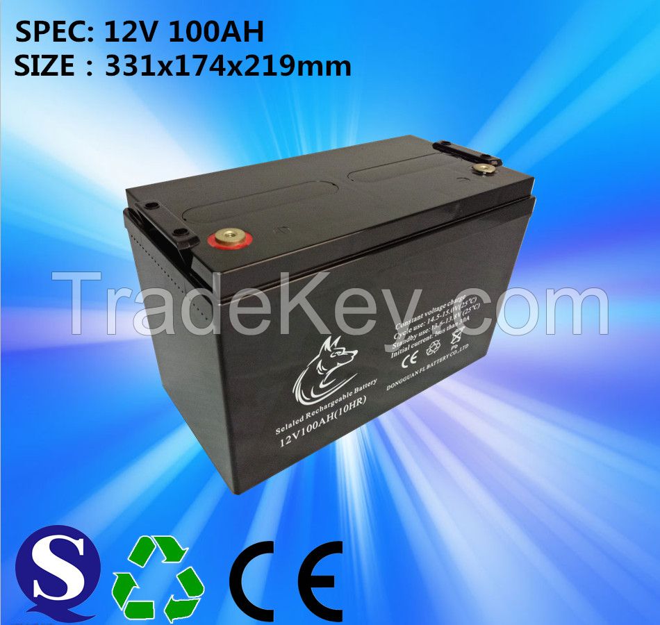 Solar Deep Cycle Battery 12V 100Ah Gel Lead Acid Battery Wholesale With Factory Price