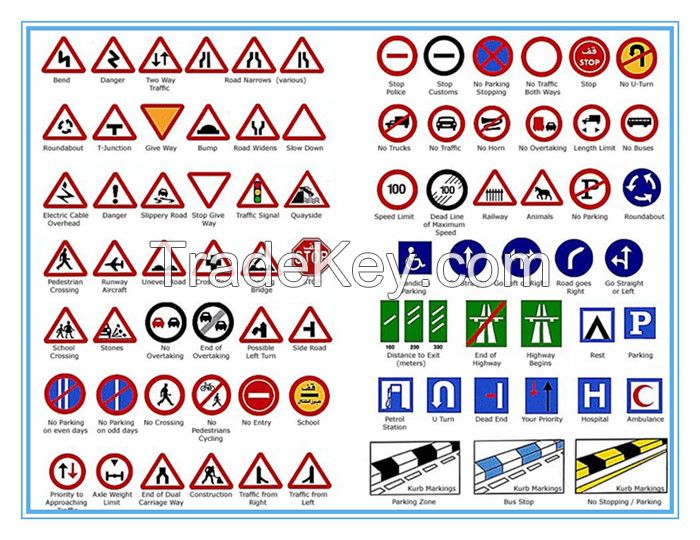 Arabic road traffic sign, road traffic signal