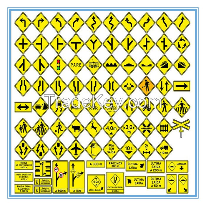 Brazil road traffic warning sign, Brazil road traffic warning signal