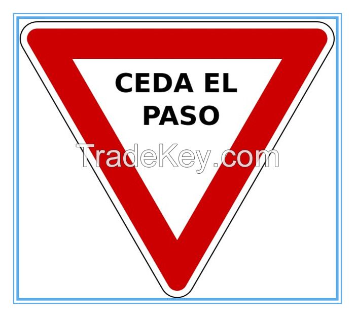 Mexico road traffic regulatory sign in Spanish, Mexico road traffic regulatory signal in Spanish