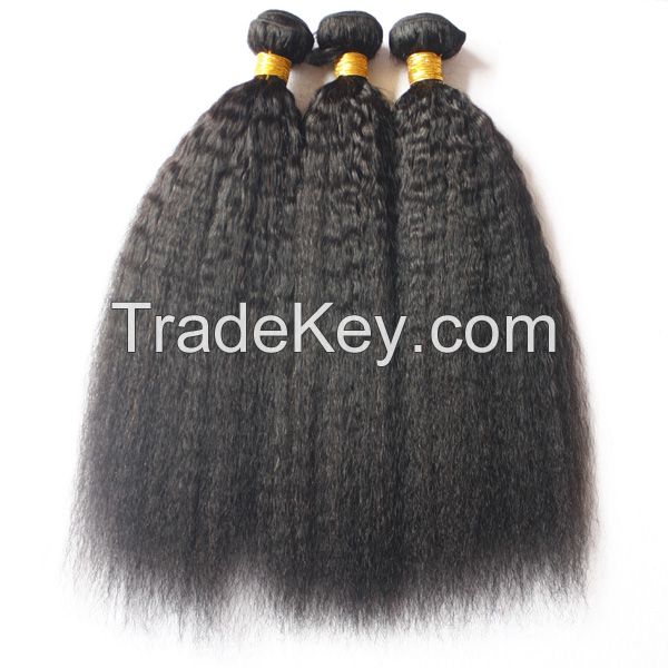 Faceworld hair virgin remy kinky straight human hair weft