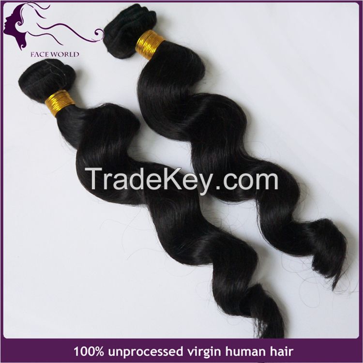 Faceworld hair wholesale loose wave human hair weft