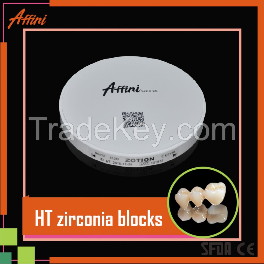 Zotion professional dental manufacturer ceramic CAD/CAM zirconia block