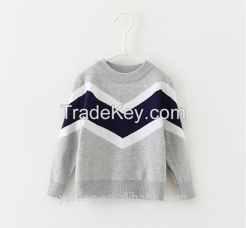 Fashion Color Patchwork Children Sweater Baby Boy Sweater Designs