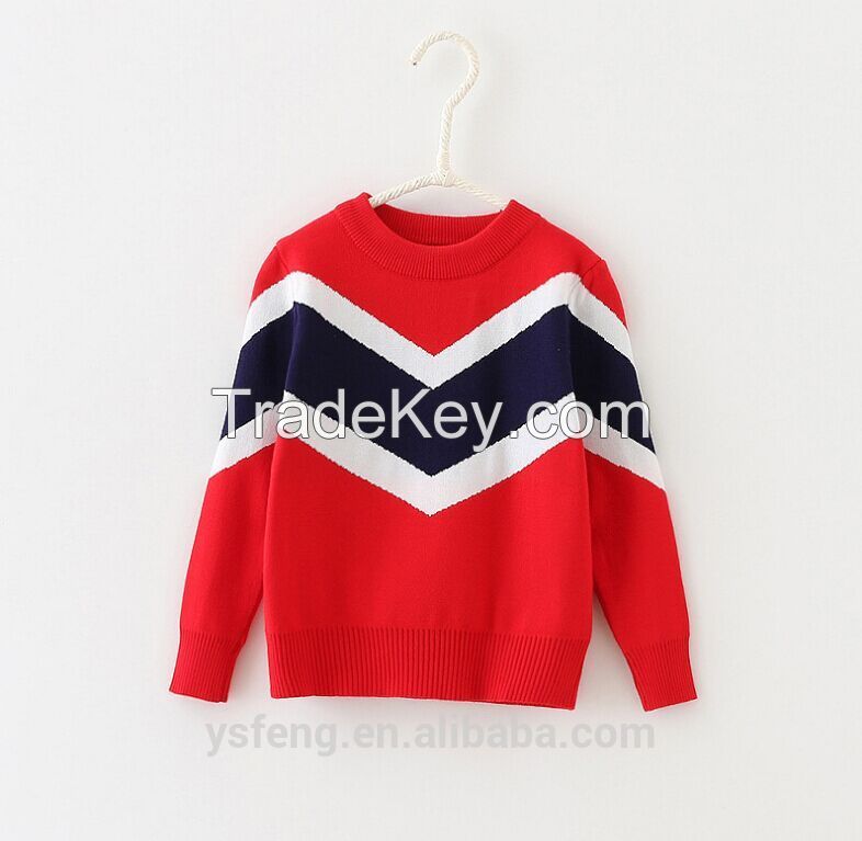 Fashion Color Patchwork Children Sweater Baby Boy Sweater Designs