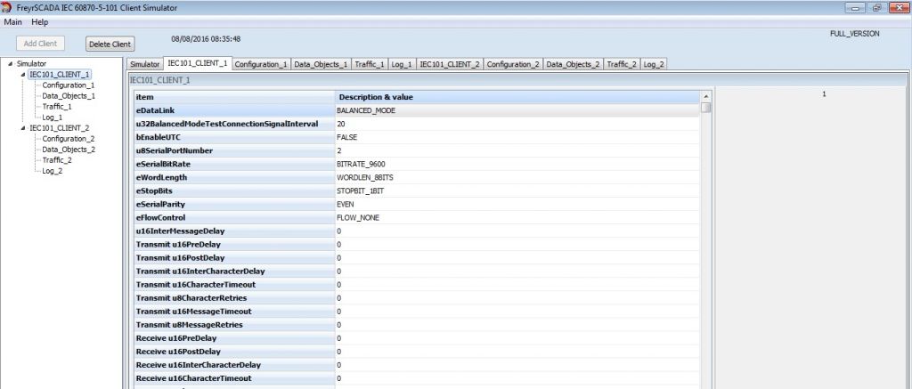 IEC 60870-5-101 Client / Master Simulator