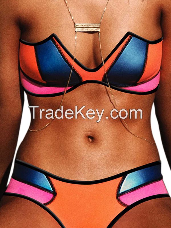 Fashion Design Women Sexy Swimwear Off The Shoulder Bikini Set Beach Wear