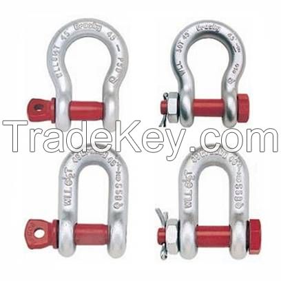 High quality bolt chain shacle US type forged safety chain shackle