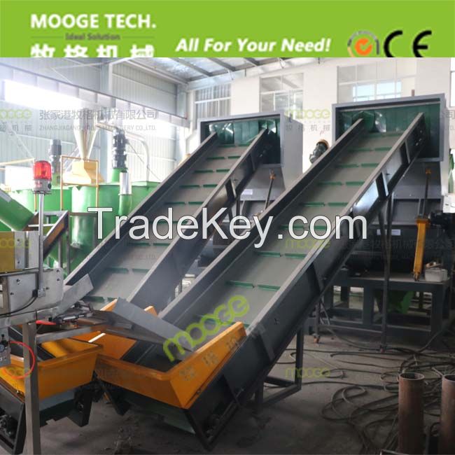 PET bottle crushing washing drying recycling line 