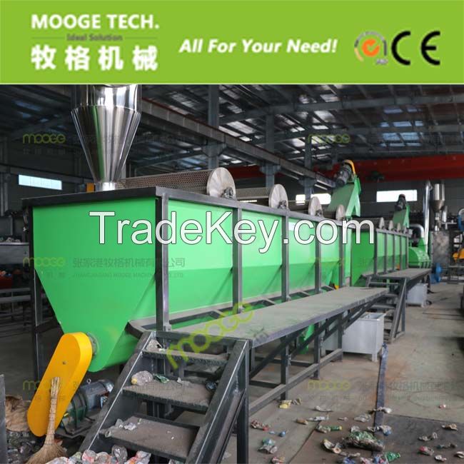 PET bottle crushing washing drying recycling line 