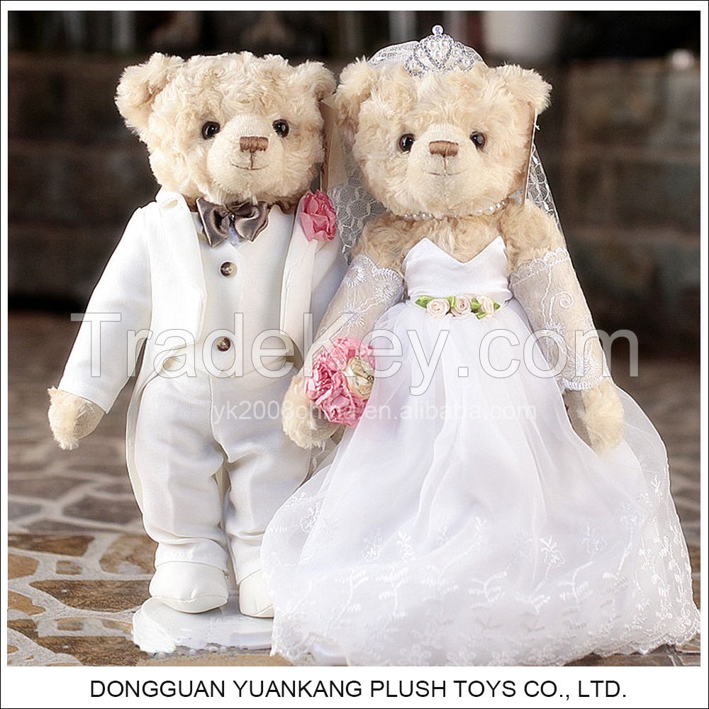 2017 HOT wedding gift plush teddy bear handmade